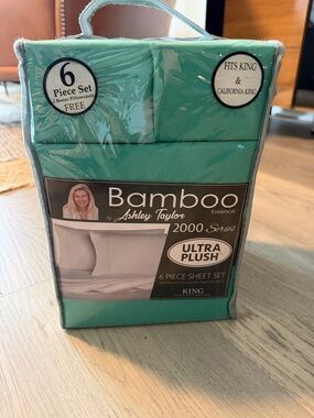 Ashley Taylor Bamboo 6-Piece Sheet Set - Teal Green